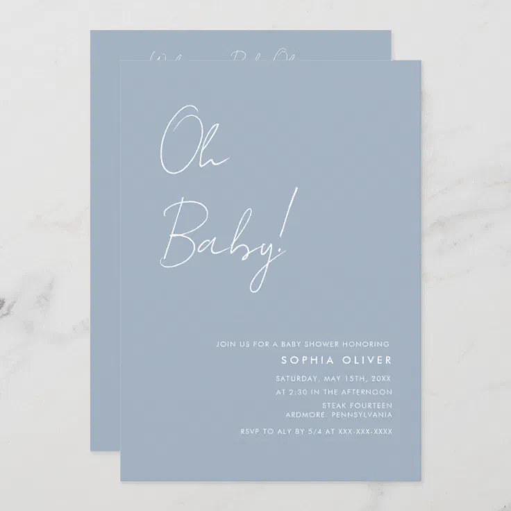 Minimalist Photo QR Code Baby Shower Invitation | Zazzle