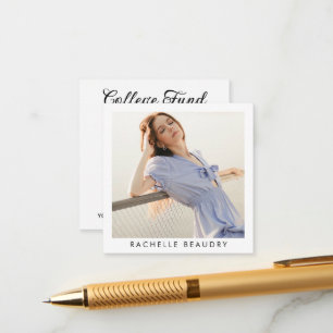 Minimalist Photo QR Code College Fund Graduation Enclosure Card