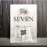 Minimalist Photo & QR Code Wedding Menu Table Number<br><div class="desc">Celebrate your wedding with this elegant,  minimalist table card,  featuring elegant calligraphy,  custom text,  photo and QR Code of your choice. Easily add your own details by clicking on the "personalize" option.</div>