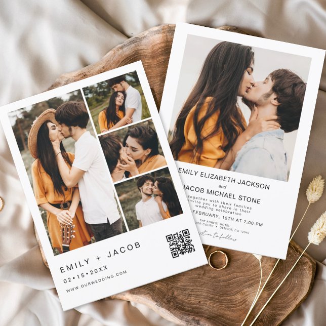 Minimalist Photo QR code White Wedding (Creator Uploaded)