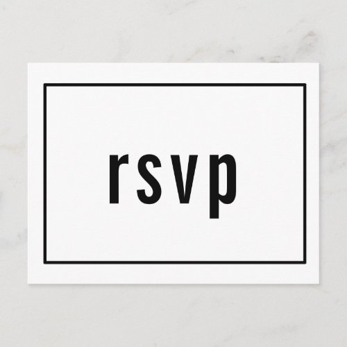 Minimalist Photo Reception Dinner RSVP Entree Invitation Postcard