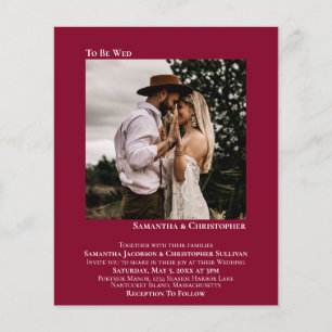 Minimalist Photo Red BUDGET Wedding Invite