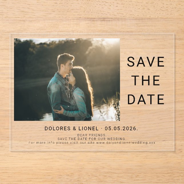 Minimalist Photo Save the Date (Front)