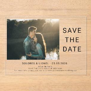 Minimalist Photo Save the Date Acrylic Invitations