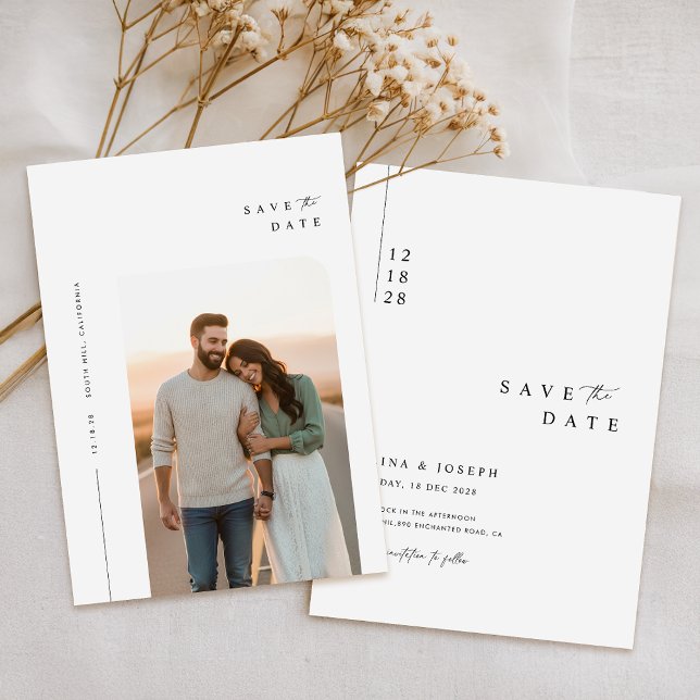 Minimalist Photo Save the Date Announcement Card (Creator Uploaded)