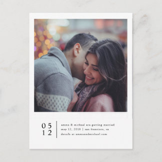 Minimalist Photo Save the Date Announcement Postcard