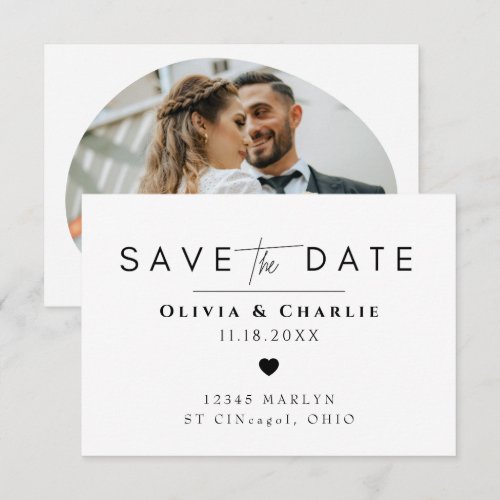 Minimalist Photo Save the Date Card