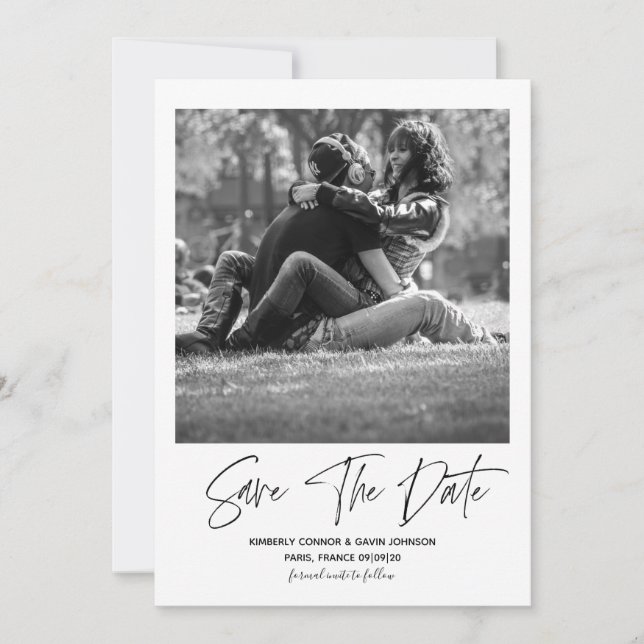 Minimalist Photo Save the Date Typography (Front)