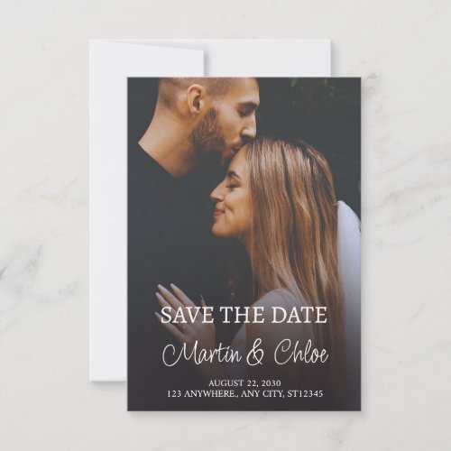 Minimalist Photo Save the Date Wedding Invitation