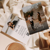 Elegant Minimalist Script Overlay photo Wedding  Invitation