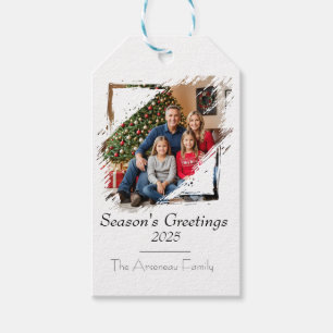 Minimalist Photo Season's Greeting Personalize Gift Tags