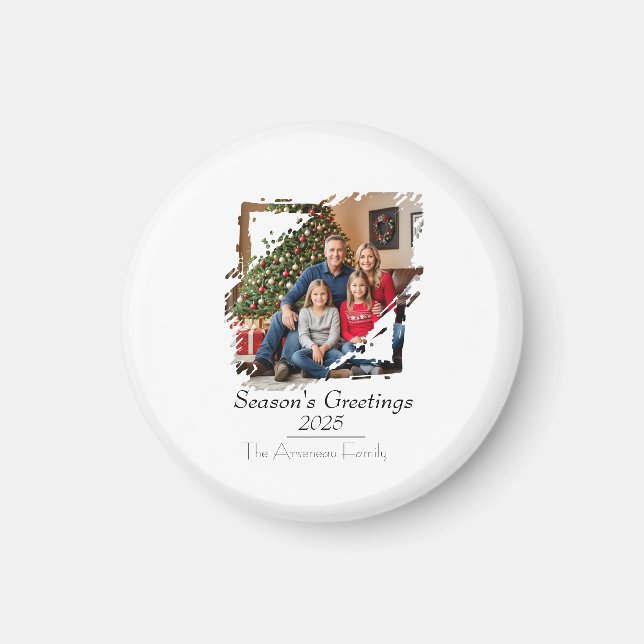 Minimalist Photo Season's Greeting Personalize Magnet (Front)