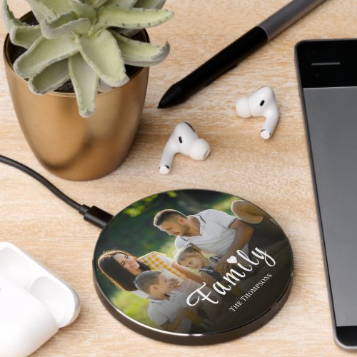 Minimalist Photo Simple Minimal Family Cute Heart Wireless Charger