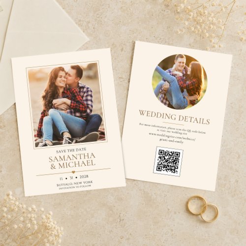 Minimalist Photo Simple Wedding Save the Date