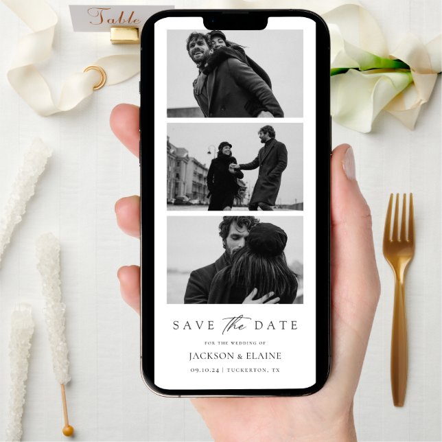 Minimalist Photo Strip Save The Date (Front Digital)