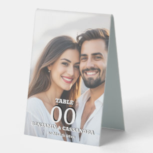 Minimalist Photo Table Number Template Vertical Table Tent