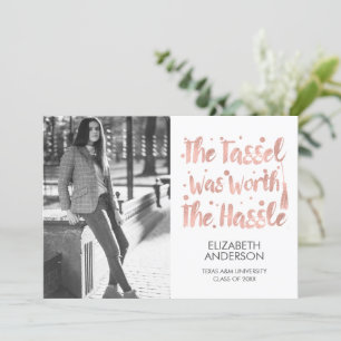 Minimalist Photo & Tassel Graduation Announcement