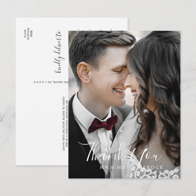 Minimalist Photo Template Thank You Postcard (Front/Back)