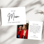 Minimalist Photo To My Mom On My Wedding Day Thank You Card<br><div class="desc">Express your heartfelt gratitude with our Minimalist Chic Photo To My Mom On My Wedding Day Thank You Card. This elegantly designed card features a simple yet sophisticated layout, perfect for conveying your appreciation to your mother on your special day. The minimalist aesthetic, with its clean lines and refined typography,...</div>