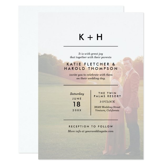 Minimalist Photo Wedding Card