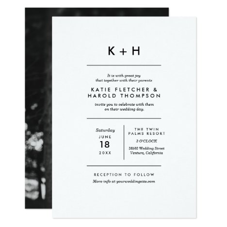 Minimalist Photo Wedding Card