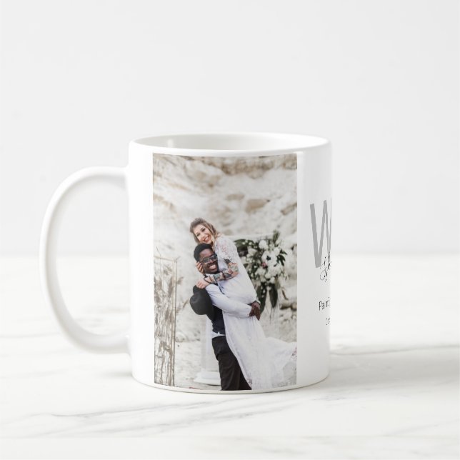 Minimalist Photo Wedding Favor Coffee Mug (Left)