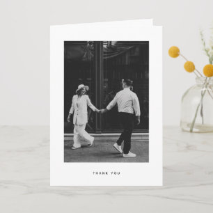 Minimalist Photo Wedding Folded Thank You Card