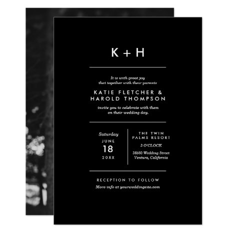Minimalist Photo Wedding Invitation