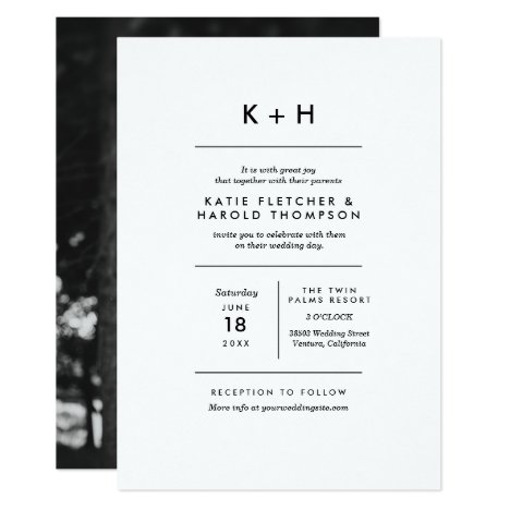 Minimalist Photo Wedding Invitation