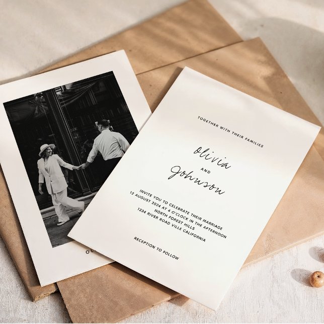 Minimalist Photo Wedding Invitation (Creator Uploaded)