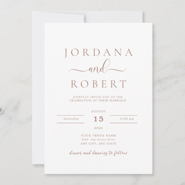 Minimalist Photo Wedding Invitation (Front)