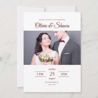 Minimalist Photo Wedding Invitation Card