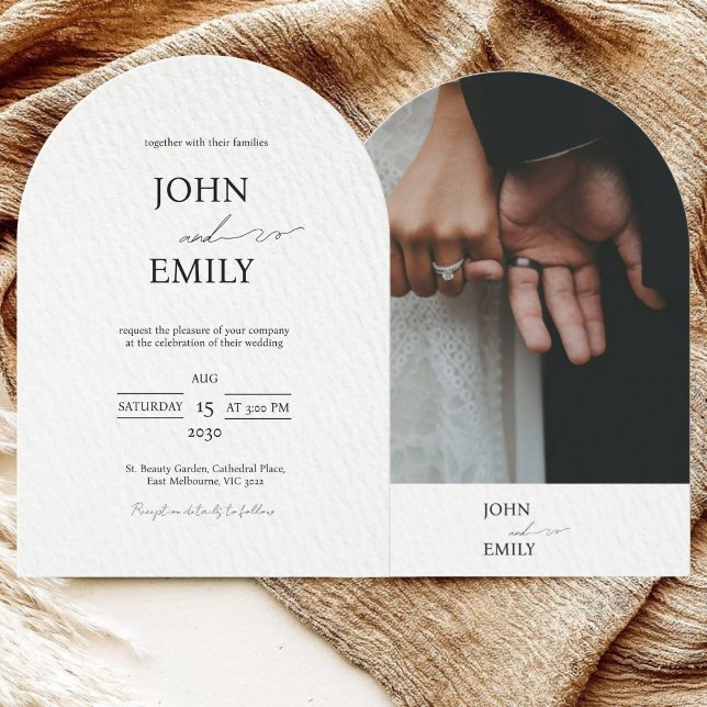 Minimalist Photo Wedding Invitation | Modern  (Creator Uploaded)