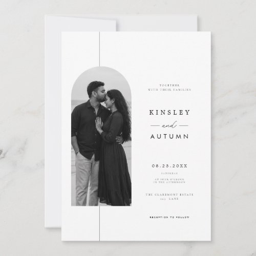 Minimalist Photo Wedding Invitation Modern Design.