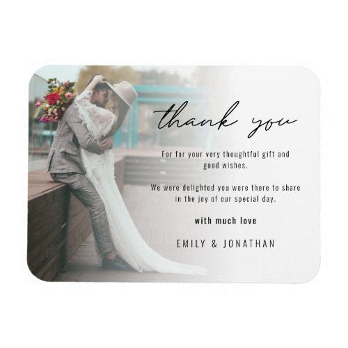 Minimalist Photo Wedding Keepsake Thank You Magnet