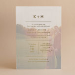 Minimalist Photo Wedding Real Gold Foil Invitation<br><div class="desc">Minimalist style wedding invitation with gold foil printed modern typography on the front side and a personalized photo on the back.</div>
