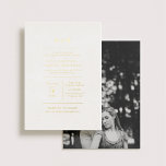 Minimalist Photo Wedding Real Gold Foil Invitation<br><div class="desc">Minimalist style wedding invitation with gold foil printed modern typography on the front side and a personalized photo on the back.</div>