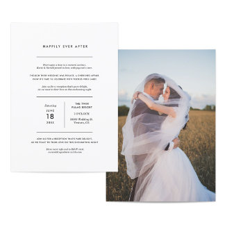 Minimalist Photo Wedding Reception Invitation