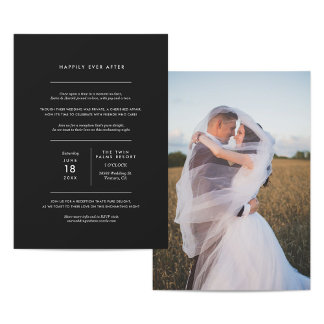 Minimalist Photo Wedding Reception Invitation