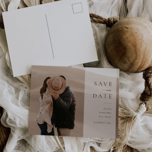 Minimalist Photo Wedding Save Our Date Postcard
