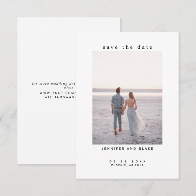 Minimalist Photo Wedding Save the Date (Front/Back)