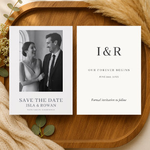 Minimalist Photo Wedding Save The Date Letterpress Photo Cards