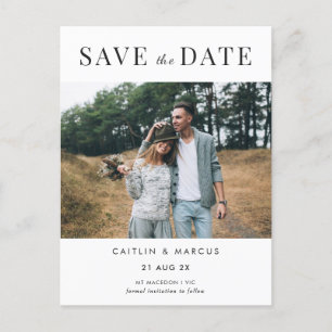 Minimalist Photo Wedding Save The Date Postcard