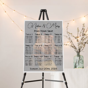 Minimalist Photo Wedding Seating Chart Foam Boards