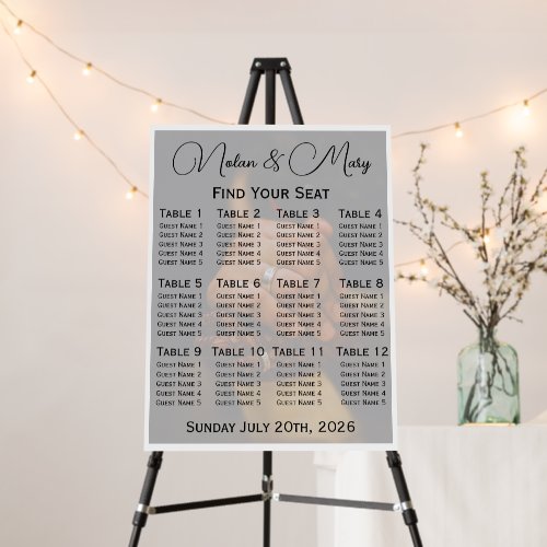 Minimalist Photo Wedding Seating Chart Foam Boards
