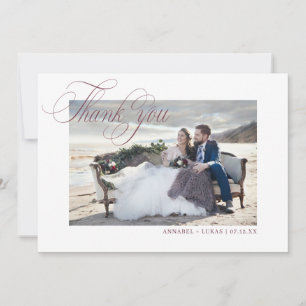 Minimalist Photo Wedding Thank You Announcement