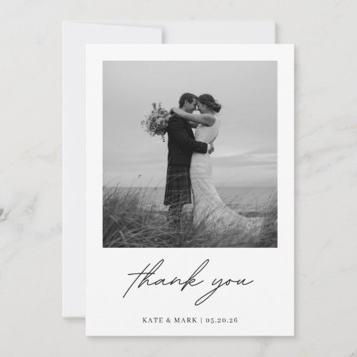 Minimalist Photo Wedding Thank You Card