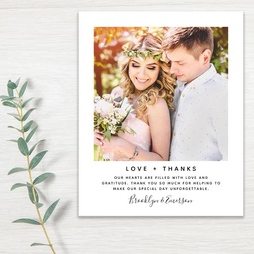 Minimalist Photo Wedding Thank You Card