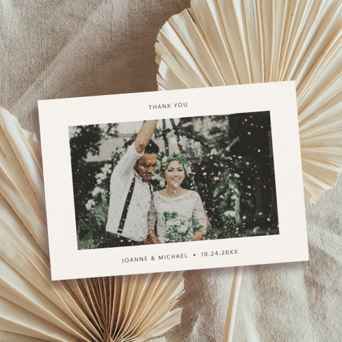 Minimalist Photo Wedding Thank You Card W Note