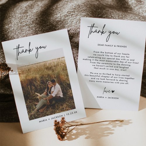 Minimalist Photo Wedding Thank You Cards